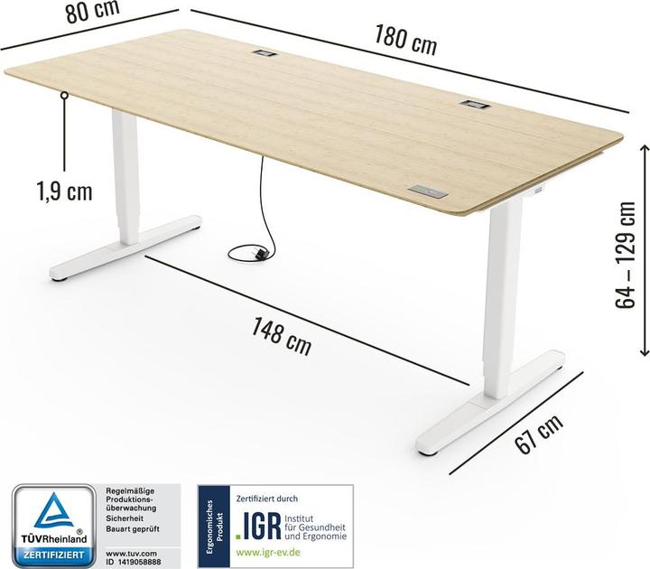 Immagine prodotto Yaasa Desk Pro (180 x 80 cm)