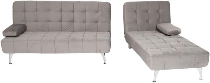 Produktbild Swisshandel24 Schlafsofa HWC-K22, Couch Ecksofa Sofa, Liegefläche links/rechts Schlaffunktion Samt grau (Ecksofa)