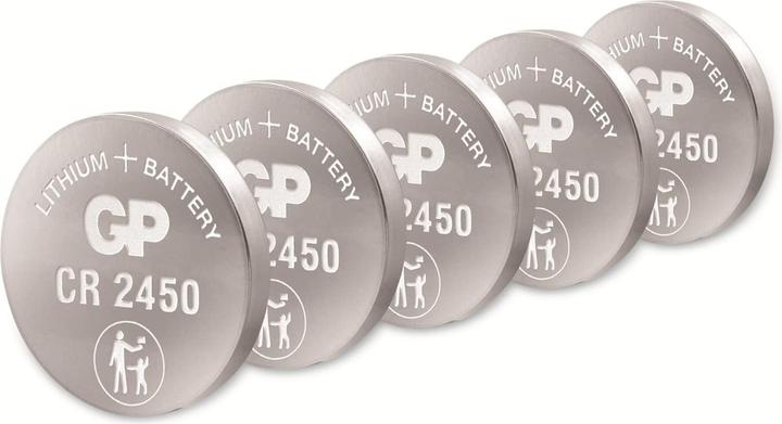 GP Batteries Knopfzelle Lithium CR2450, 5er (5 Stk., CR2450, 610 mAh)