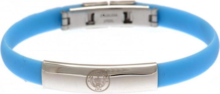 Immagine prodotto Manchester City FC Bracciale Crest in silicone (20 cm, Silicone, Acciaio inossidabile)