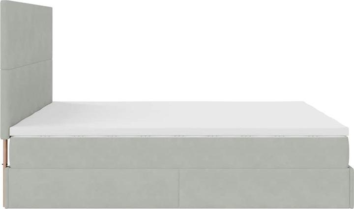 Image du produit VidaXL Ottoman-lit avec matelas Gris clair 160x200 cm velours (160 x 200 cm)