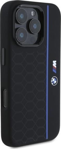 Produktbild BMW BMHMP16X23SHEB iPhone 16 Pro Max 6.9" czarny/black hardcase Silicone Hexagon Blue Line MagS (Apple iPhone 16 Pro Max)