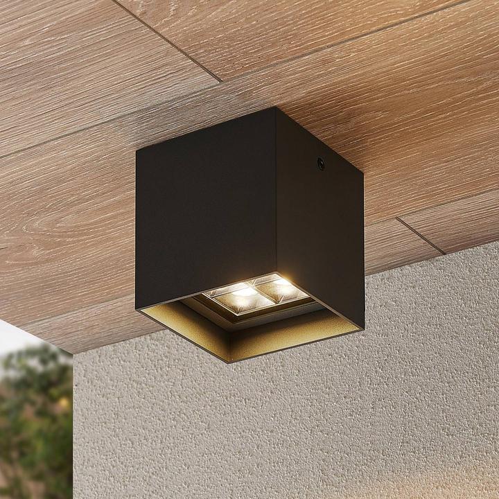 Produktbild Lindby Eveta LED-Deckenleuchte für aussen, eckig (1030 lm)