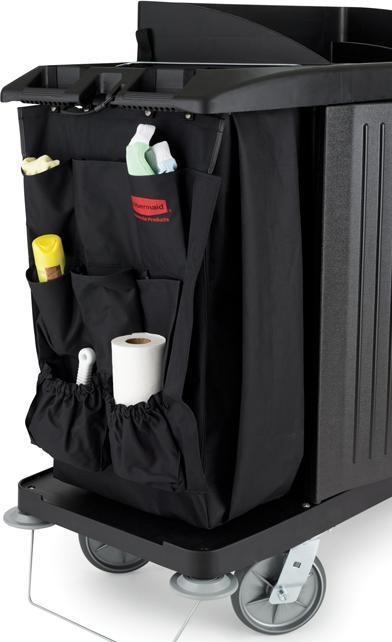 Produktbild Rubbermaid Hotelwagen gross Schwarz aus Kunststoff mit Beutelhalter (1 Stk.)