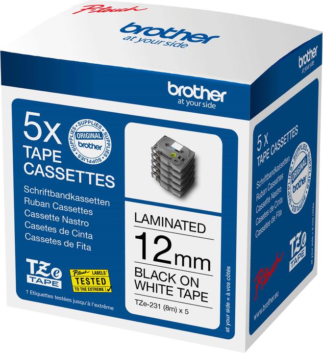 Actual product image Brother TZe-231 (1.20 cm, White, Black)