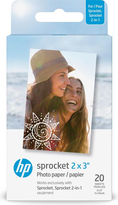 Actual product image HP Sprocket Fotopapier Zink (290 g/m², Photo (5x7.6cm), 20 x)