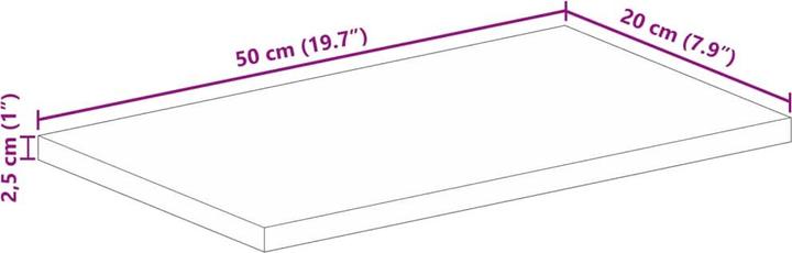 Produktbild VidaXL Tischplatte Holzplatte für Bartisch 50x20x2,5cm Rechteckig Massivholz