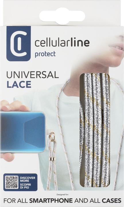 Actual product image Cellularline Universal Necklace Strap Lace Silver