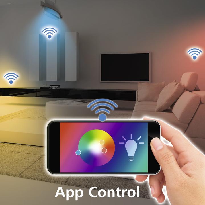 Produktbild Hama WiFi-LED-Lampe RGB (E27, 10 W, 806 lm, 1 x, G)