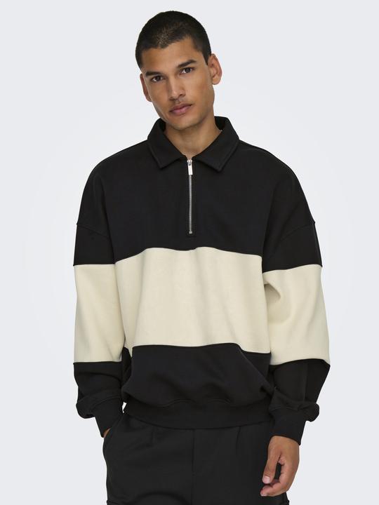 Actual product image Only & Sons Onsbyron Vtg Ls Zip Polo (S)
