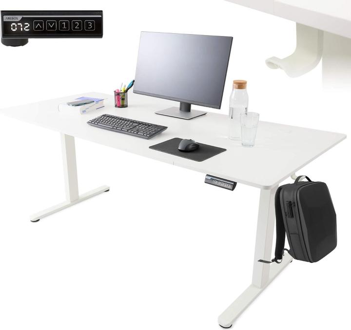 Produktbild Arebos Höhenverstellbarer Schreibtisch (160 x 80 x 72 cm)