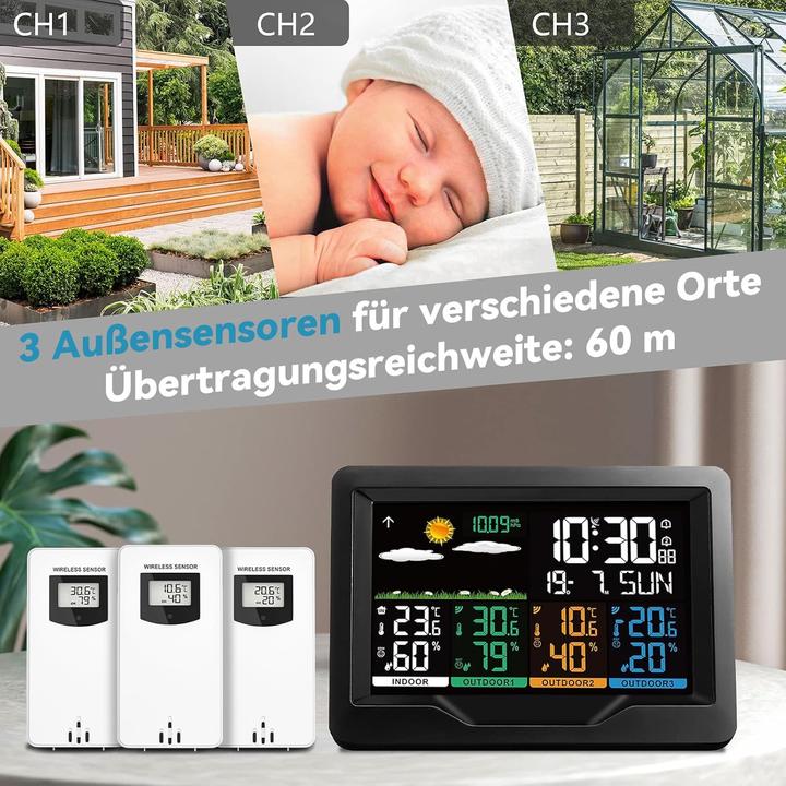 Produktbild Oule Wetterstation mit 3 Aussensensoren