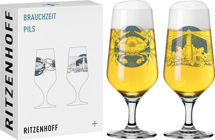 Produktbild Ritzenhoff 2ER-Set Pils-Glas Brauchzeit (0.37 l, 2 x)