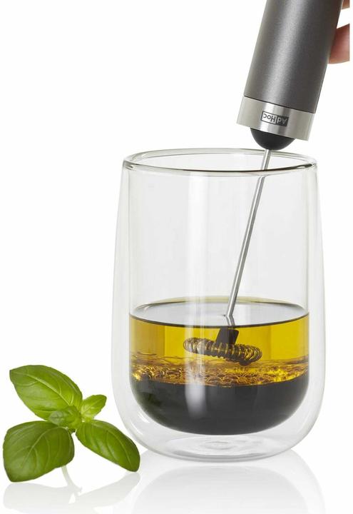 Produktbild AdHoc Milch- / Saucenschäumer Rapid.3, dark grey, inkl. 3 Batterien, Kunststoff/Edelstahl, D: 3,2 cm, H: 2