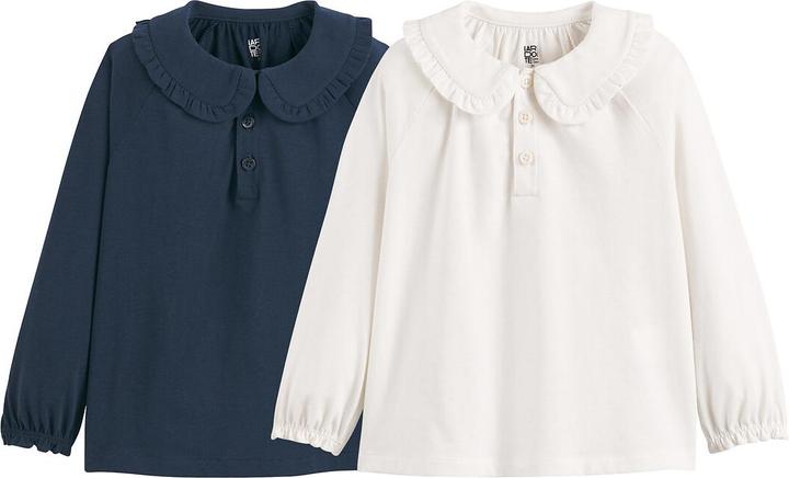 La Redoute Collections 2er-Pack Langarm-Shirts mit Bubikragen (86)