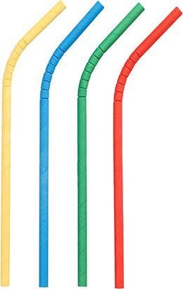 Produktbild Papstar 100 Trinkhalme Papier Ø 6 mm · 20 cm farbig sortiert flexibel (100 x)
