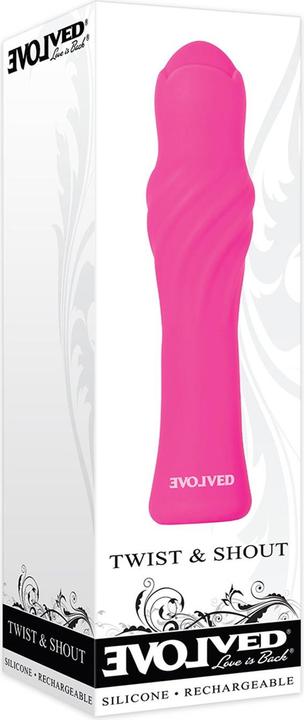 Actual product image Evolved Love Is Back Twist & Shout Silicone Rechargeable Vibrator - Pink