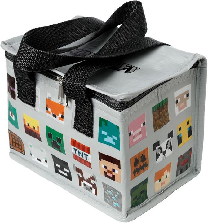 Produktbild Puckator Minecraft Faces recycelte Plastikflaschen RPET wiederverwendbare Kühltasche Lunchtasche