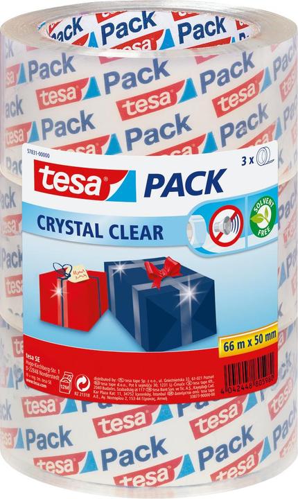 Produktbild tesa 3x tesapack CRYSTAL CLEAR Packband (50 mm)