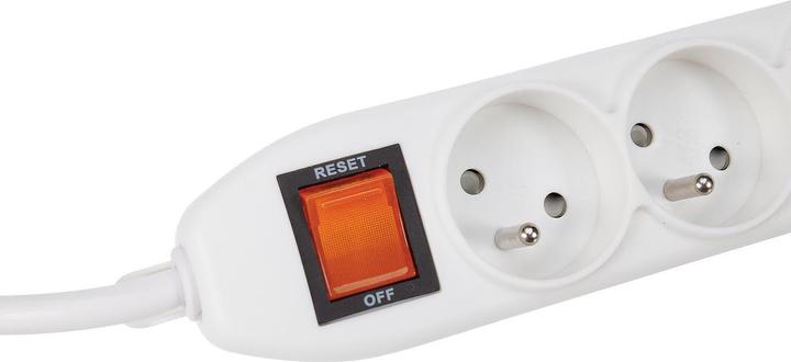 Produktbild Velleman 5-Fach-Steckdosenleiste - Mit Schalter & überlastschutz - Weiss (5 x, CEE 7/5, 1.50 m)
