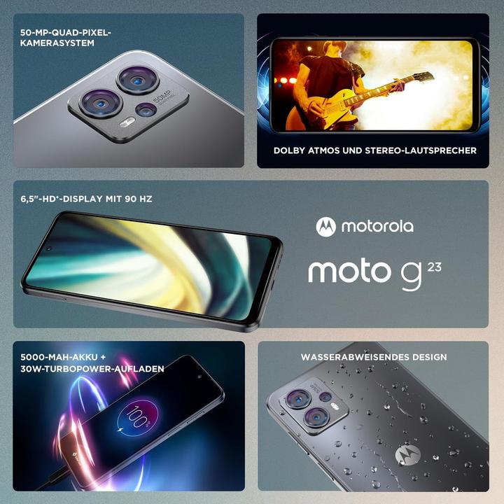 Immagine prodotto Motorola Moto G23 (128 GB, Stuoia di carbone, 6.50", Doppia SIM, 50 Mpx, 4G)
