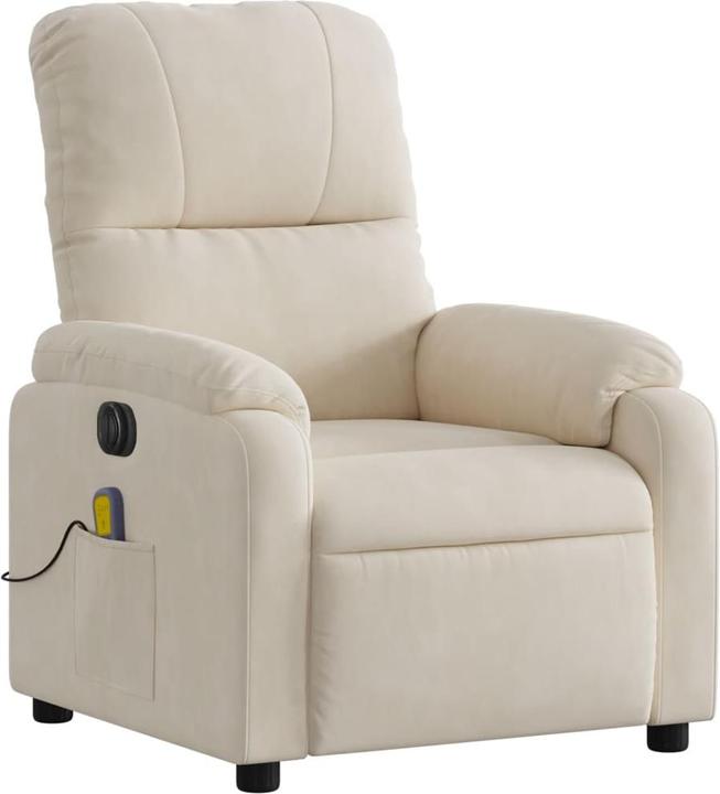 VidaXL Massagesessel Fernsehsessel Relaxsessel Elektrisch Beige Mikrofasergewebe