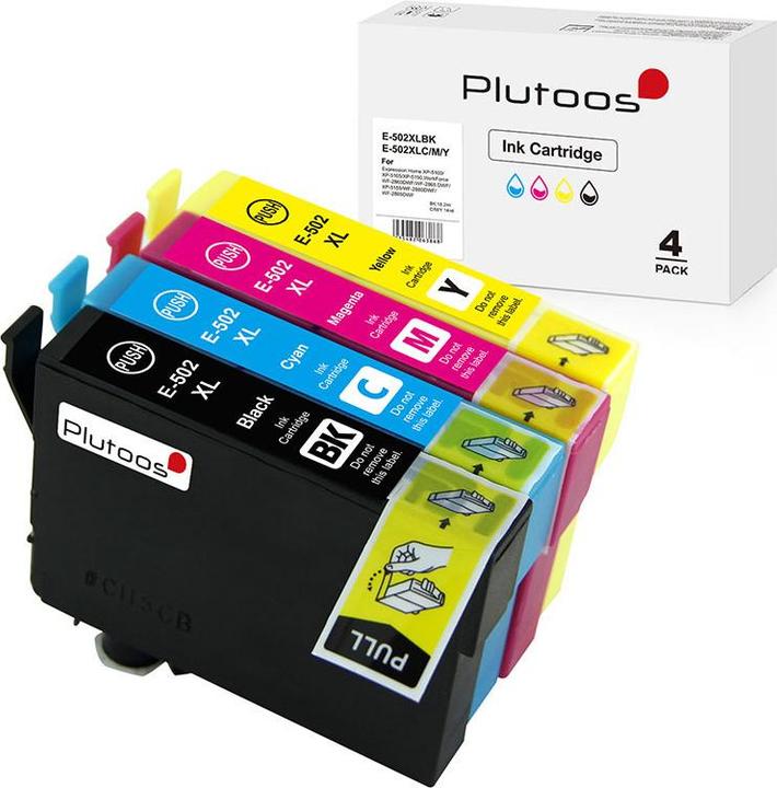 Immagine prodotto Plutoos Cartuccia Epson 502XL XXL compatibile, set di 4 colori (M, Y, C, FC)
