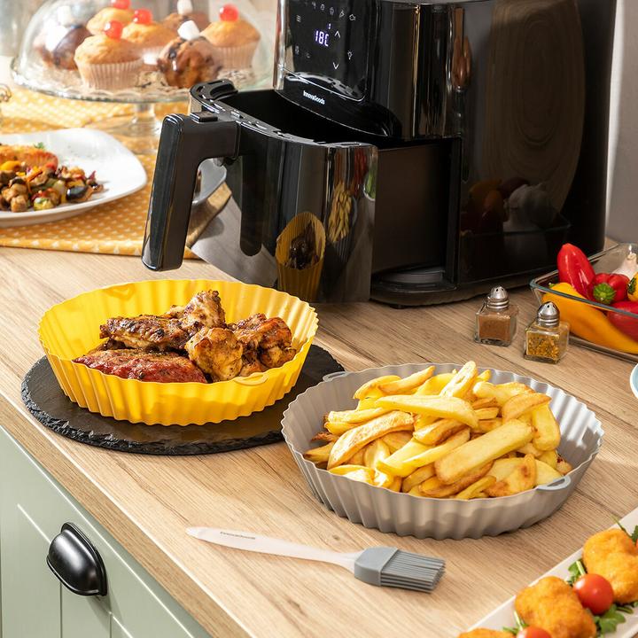 Image du produit InnovaGoods Moules en silicone avec pinceau pour friteuse à air chaud Mollicon