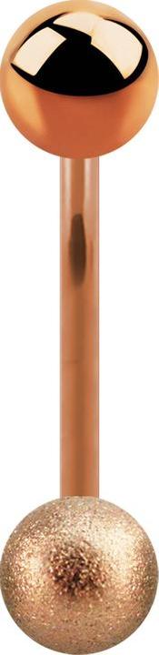 Star Piercing Micro Banane rosegold mit Kugel gesprenkelt (Chirurgenstahl 316L)