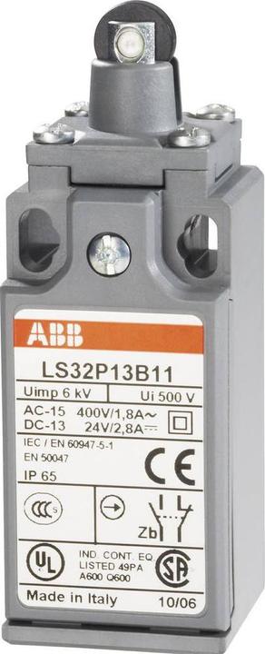 Produktbild ABB Endschalter 400 V/AC 1.8 A Rollenstössel tastend LS32P13B11 IP65 1 St.