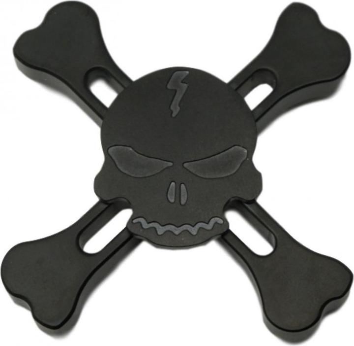 Actual product image FidgetSpinner Skull and Bones Aluminium Fidget Spinner