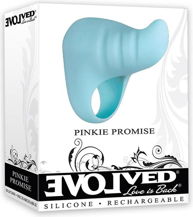 Actual product image Evolved Love is Rechargeable Pinkie Promise Blue Finger Vibrator