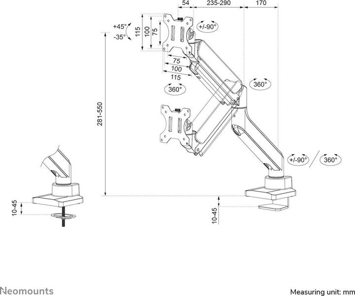 Actual product image Neomounts DS70-450WH1 (Table, 42.01")