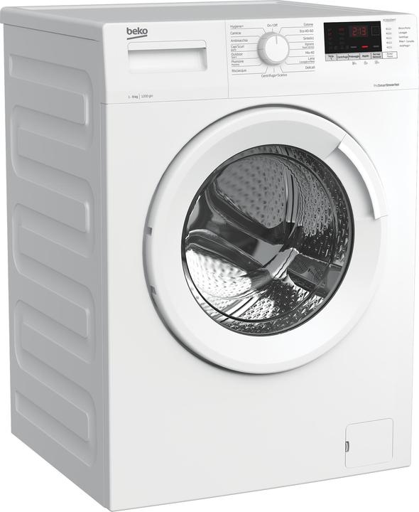Actual product image Beko WTX91232WI/IT front loading washing machine 9 kg 1200 rpm B White (9 kg, Left)