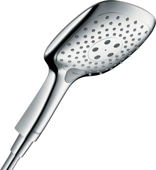 Produktbild hansgrohe HG Handbr RAINDANCE SELECT E 150 3jet DN 15, EcoSmart Version chrom (3 Strahlarten, 9 l/min)