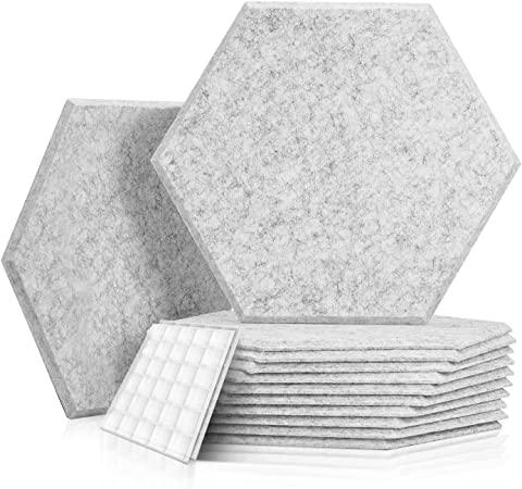 Kuchoow Hexagon Akustikplatten mit Aufkleber (12 Stk.)