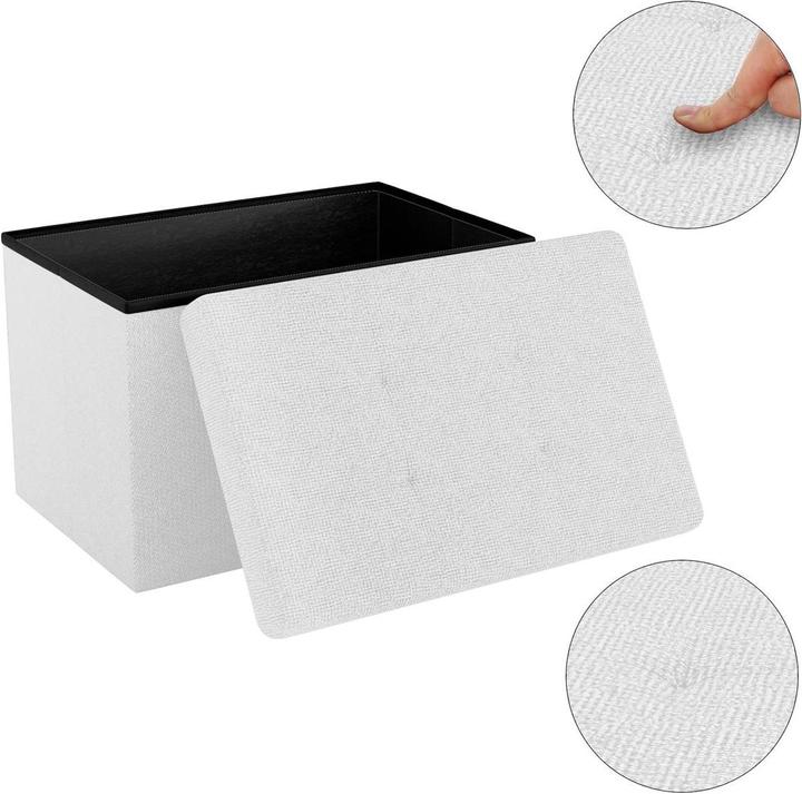 Produktbild Intirilife Sitzbank 49x30x30 cm SCHNEE WEIss (30.49 cm)