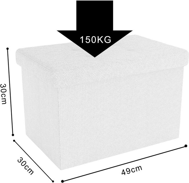Produktbild Intirilife Sitzbank 49x30x30 cm SCHNEE WEIss (30.49 cm)