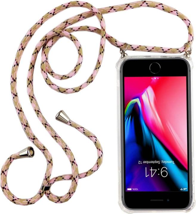 Produktbild König Design Apple iPhone 7 Handykette Hülle mit Band Case zum umhängen mit Kordel Etui Rosa