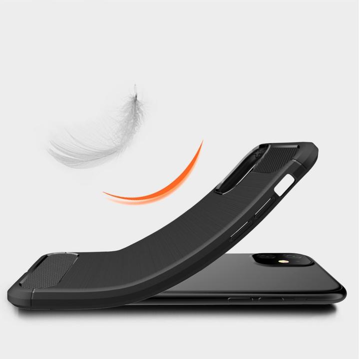 Image du produit Screenguard Apple iPhone 11 Étui en carbone brossé TPU souple (Apple iPhone 11)