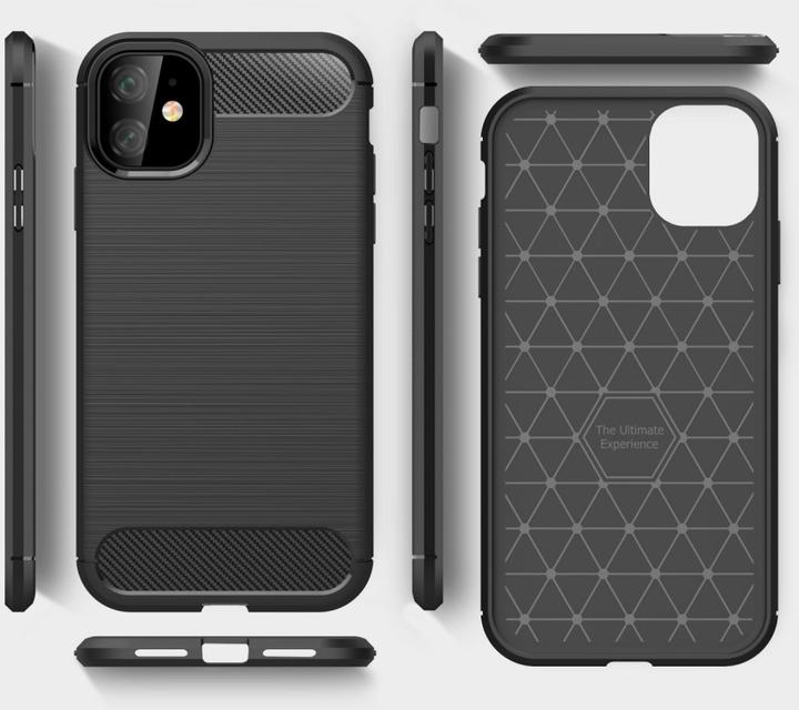 Image du produit Screenguard Apple iPhone 11 Étui en carbone brossé TPU souple (Apple iPhone 11)