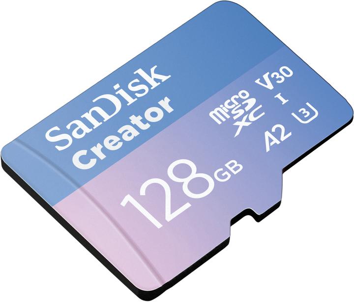 Actual product image SanDisk Creator UHS-I V30 (128 GB, microSDXC, U3, UHS-I)
