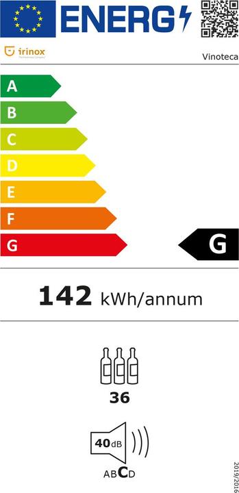 Energie-Label Irinox Weinschränke