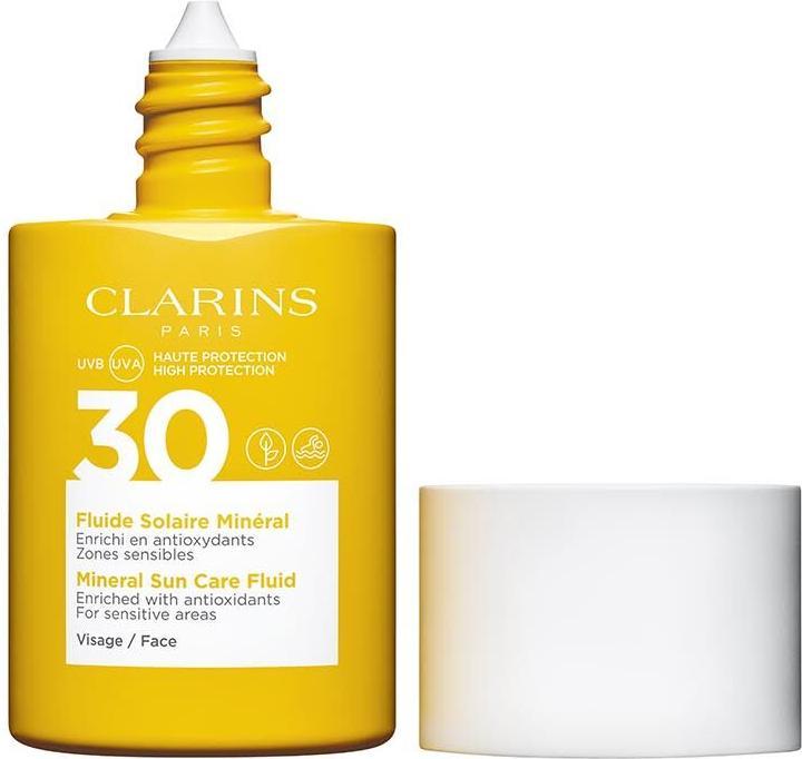 Immagine prodotto Clarins Sole - Fluide Solaire Minéral Visage SPF30 (Crema solare viso, SPF 30, 30 ml, 62 g)