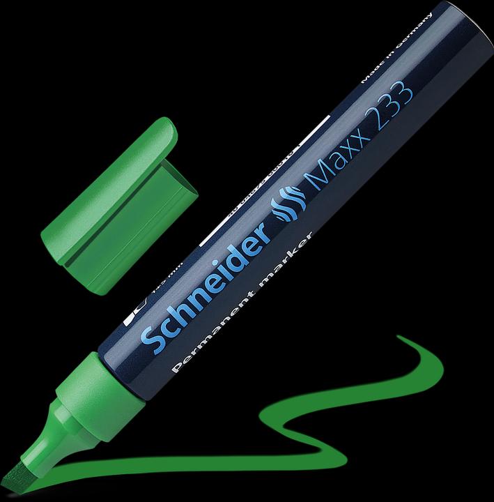 Actual product image Schneider Maxx 233 permanent marker Line width: 1-5 mm Ink colour: green (Green, 5 mm, 1 x)