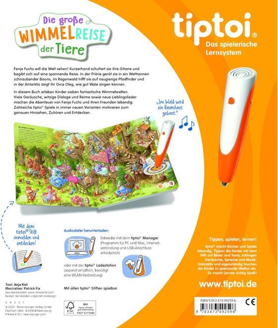 Actual product image tiptoi Die gr. Wimmelreise Tiere (German, Patrick Fix, Anja Kiel, 2022)