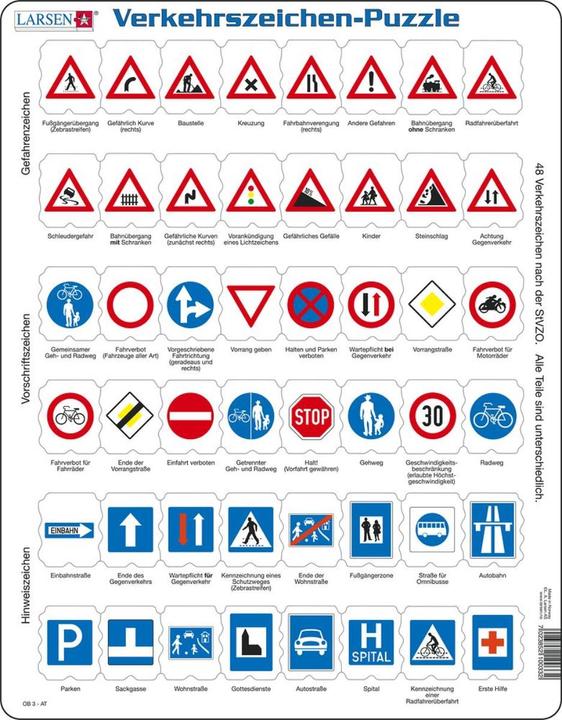 Produktbild Larsen Verkehrszeichen Österreich (48 Teile)