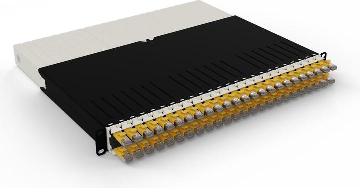 PATCHBOX one / 8RU / Cat 6A, STP, 0.8 m, Gelb (U/FTP, CAT6a, 0.80 m)