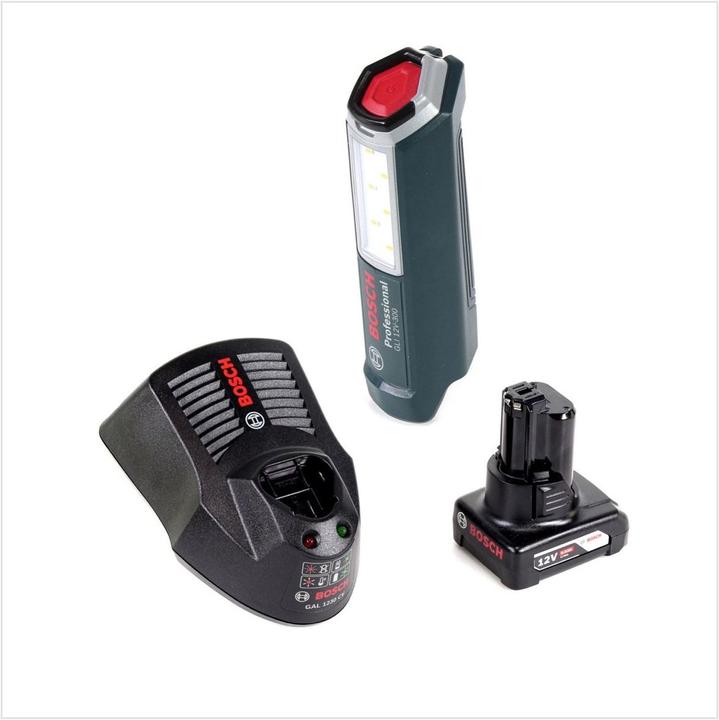 Produktbild Bosch Professional GLI 12V-300 Akku Lampe + 1x GBA 12V 6,0 Ah Akku + GAL 1230 Ladegerät (300 lm)