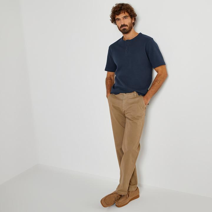 Actual product image La Redoute Collections T-shirt top with a round neckline and small button placket (M)
